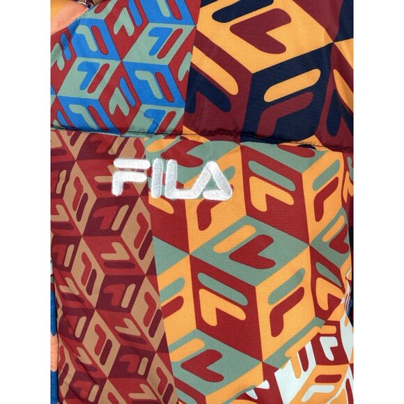 NWT FILA Men’s L Vostok Puffa Puffer Jacket Full Zip AOP Hooded F22UASM1 933 - Picture 7 of 16